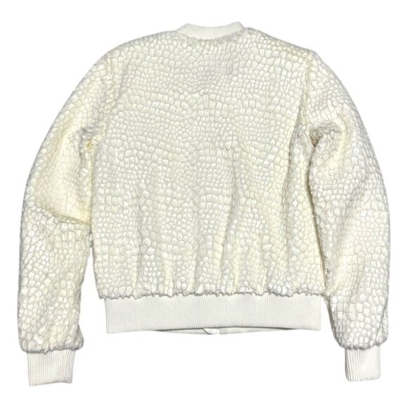 JOHN + JENN Faux Fur Scaled Luxury Designer Bomber Jacket Womens XS - Picture 3 of 6